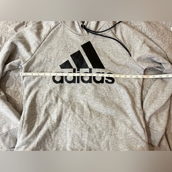 Adidas Women’s Training Hoodie Medium Gray Black Logo Size L - Picture 11 of 11